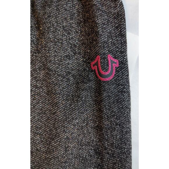 True Religion Girls Black Sparkle Leggings Jogger Pants - Picture 3 of 7